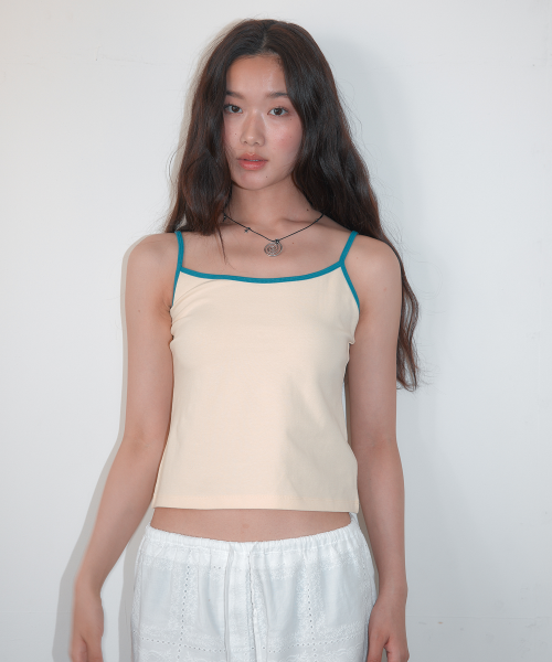 HOMEBODY THINGS CONTRAST STRAP SLEEVELESS - 2 COLORS YELLOW