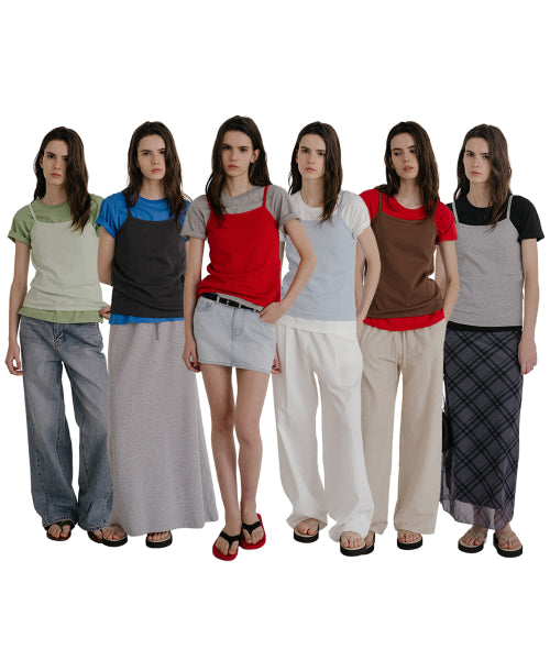 [2PACK] SOFT BASIC ROUND-SLEEV - 6 COLORS IVORY