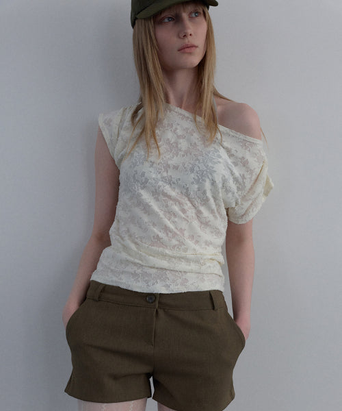 JACQUARD COWL-NECK TOP_IVORY - 2 COLORS IVORY