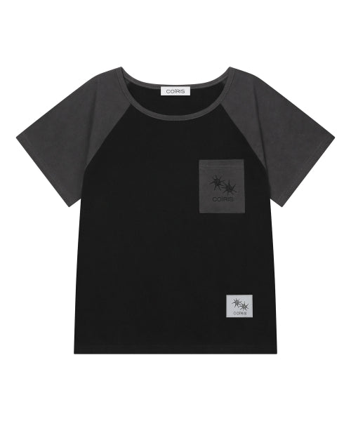 CONTRAST SHORT SLEEVE TEE - 2 COLORS BLACK