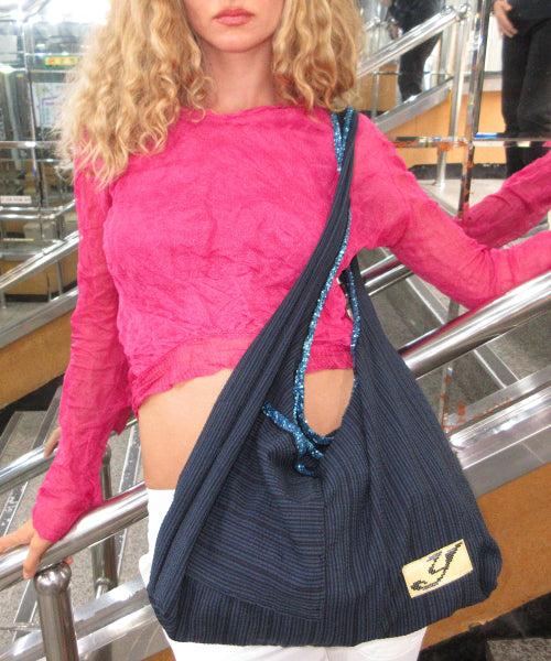 GLITTER BAG (NAVY STRIPE) NAVY