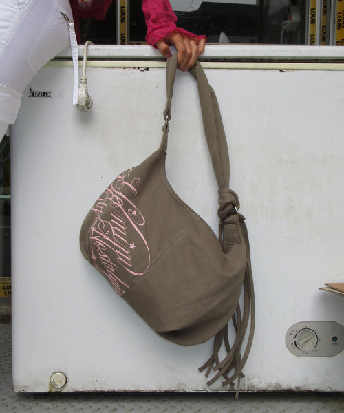 LETTER FRINGE BAG (BANANA) - 3 COLORS KHAKI