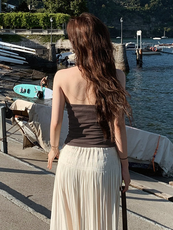HALTER NECK RIBBED SLEEVELESS - 3 COLORS