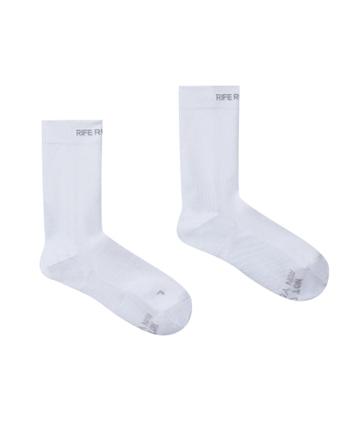 TECHNICAL CORE CUSHIONING RUNNING SOCKS - 2 COLORS WHITE