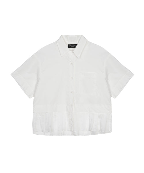 PICO PLEATS BLOUSE - 2 COLORS WHITE