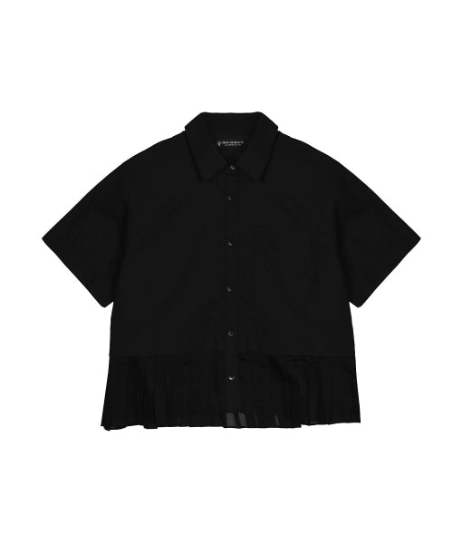 PICO PLEATS BLOUSE - 2 COLORS BLACK