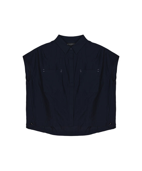 EVE BARTACK BLOUSE - 2 COLORS NAVY
