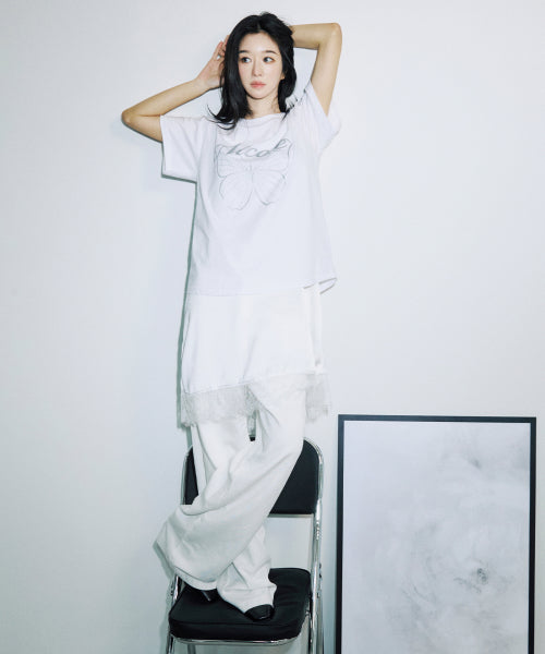 RIVET DETAIL WIDE PANTS #徐睿知同款! WHITE