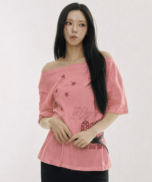 FLIGHT 666 SHORT SLEEVE TEE - 2 COLORS PINK