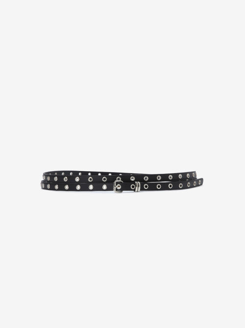 DOUBLE LAYERED EYELET BELT BK B261PHC005BK1 BLACK