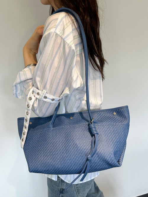 NOA BAG SMALL RAFFIA BLUE - 3 COLORS BLUE