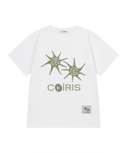 DOT SHORT SLEEVE TEE - 2 COLORS WHITE