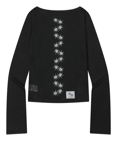 SHEER SLIM LONG SLEEVE TEE - 2 COLORS BLACK