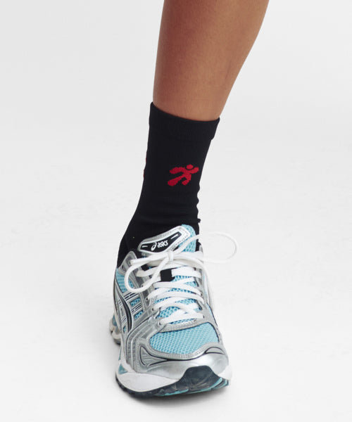 FLOW RUNNING CREW SOCKS - 5 COLORS BLACK