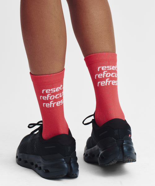 FLOW RUNNING CREW SOCKS - 5 COLORS PINK