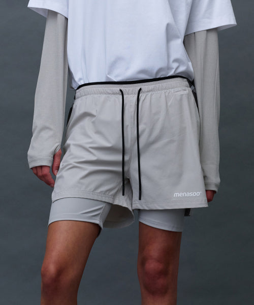 UNISEX MULTI SPORT TWO IN ONE RUNNING SHORTS - 3 COLORS GREY