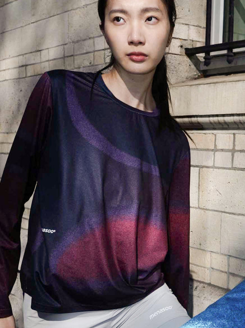 FLOW GRAPHIC LONG SLEEVE T SHIRT - 3 COLORS RED