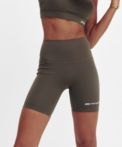 HIGH WAISTED BIKER LEGGINGS - 4 COLORS KHAKI