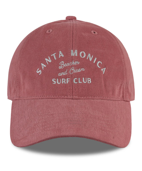 SANTA MONICA COTTON BALL CAP-RED - 12 COLORS PINK