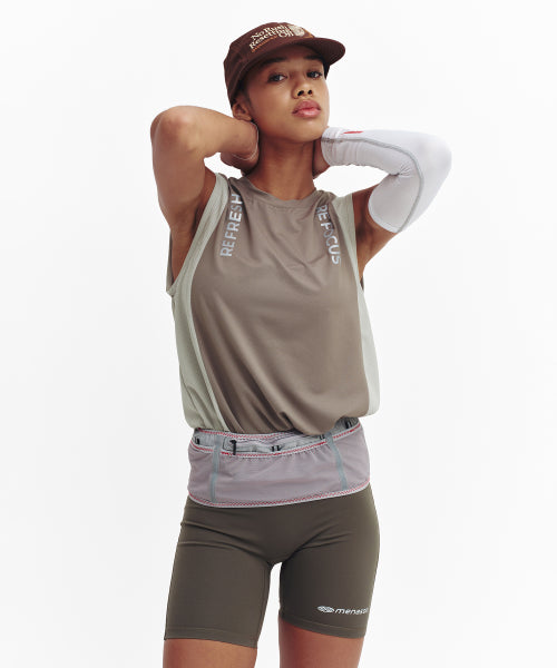 REFOCUS MESH SLEEVELESS TOP - 6 COLORS KHAKI