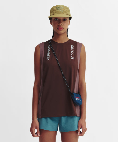 REFOCUS MESH SLEEVELESS TOP - 6 COLORS BROWN