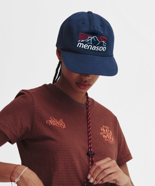 MOUNTAIN LOGO COTTON CAP - 2 COLORS NAVY