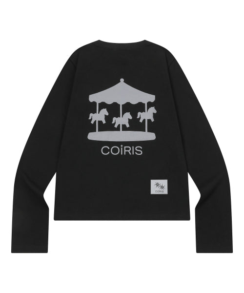 GRAPHIC LONG SLEEVE TEE - 4 COLORS BLACK