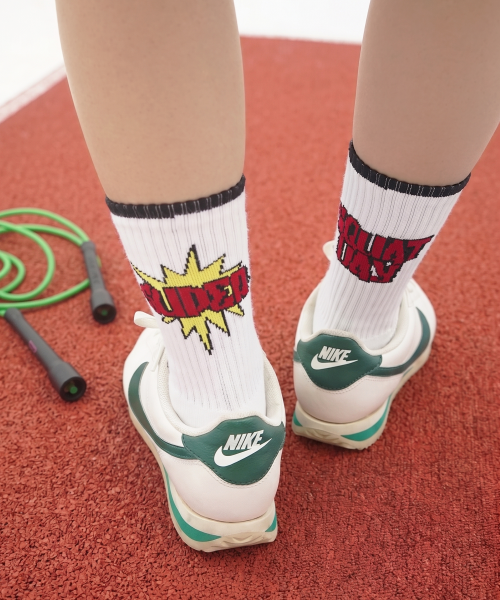 CUSHIONING GYM CREW SOCKS - SUPER SQUAT AS SHOWN