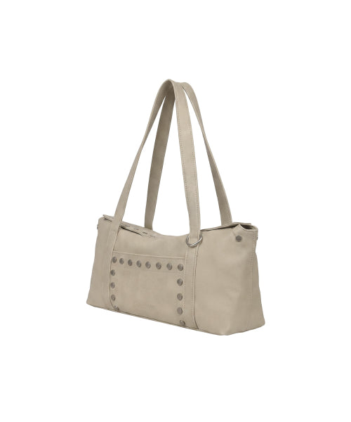 FLAT STUD SHOULDER BAG - 5 COLORS BEIGE