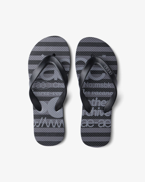 WEB LOGO STRIPE FLIP FLOP - 4 COLORS BLACK