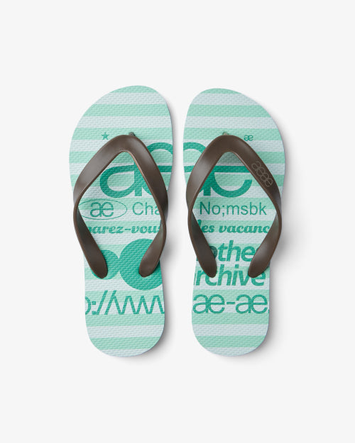WEB LOGO STRIPE FLIP FLOP - 4 COLORS MINT