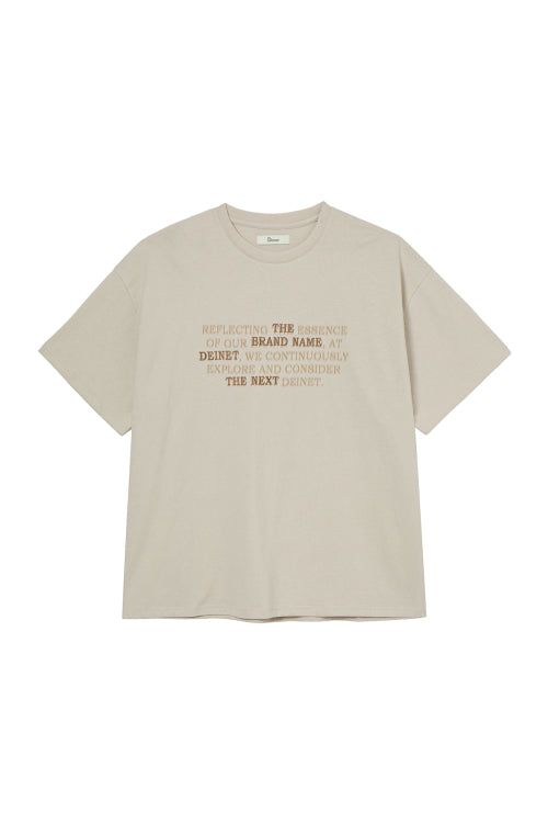 DEINET LETTERING T SHIRTS - 5 COLORS BEIGE