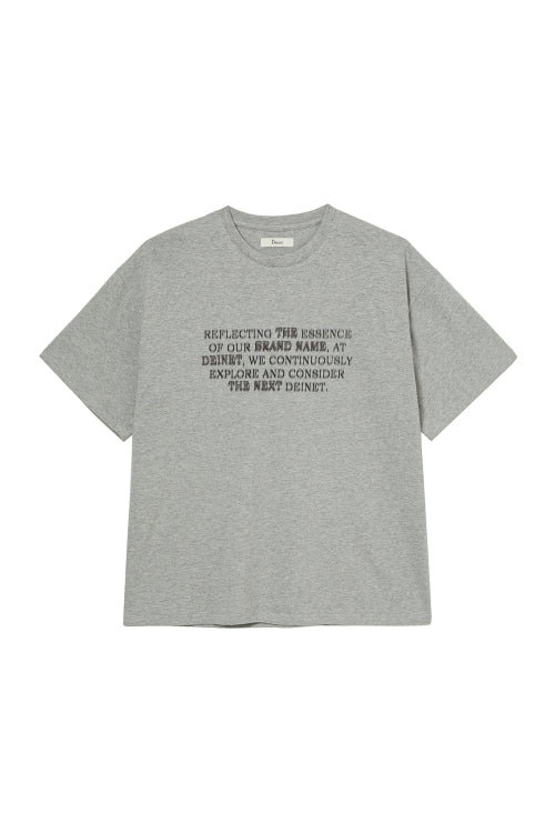 DEINET LETTERING T SHIRTS - 5 COLORS MELANGE GREY