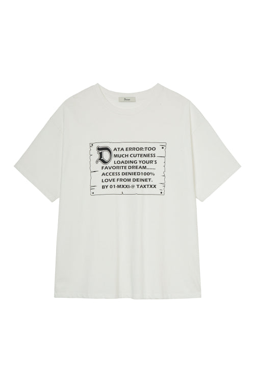 D LETTERING GRAPHIC OVERSIZED T SHIRT - 5 COLORS WHITE