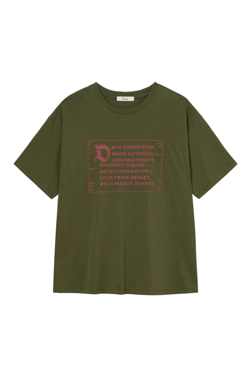 D LETTERING GRAPHIC OVERSIZED T SHIRT - 5 COLORS KHAKI