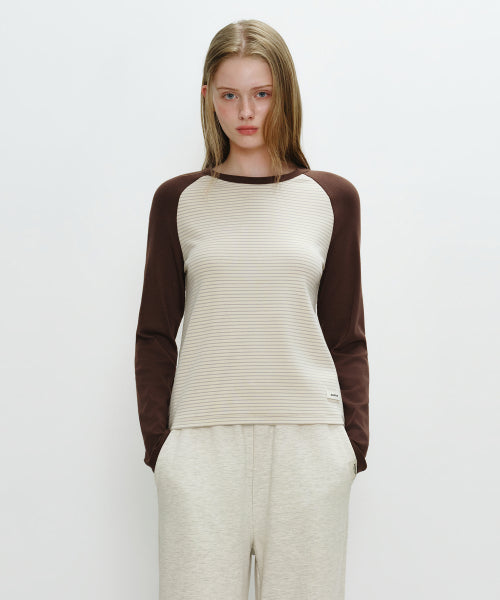 W BASIC RAGLAN LONG SLEEVE HEATHER - 2 COLORS BUTTER