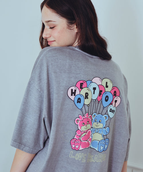 HAPPY BALLOON PIGMENT SHORT SLEEVE TEE - 3 COLORS GREY