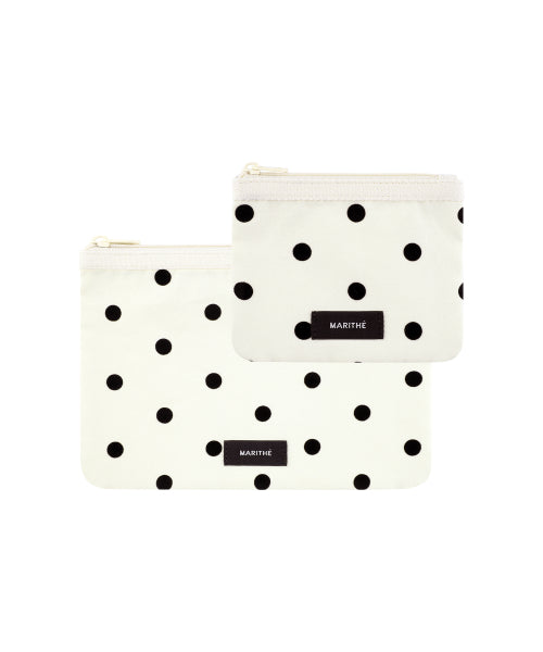 POLKA DOT POUCH 2PACK - 2 COLORS IVORY