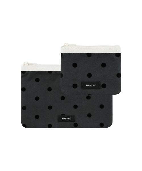 POLKA DOT POUCH 2PACK - 2 COLORS BLACK