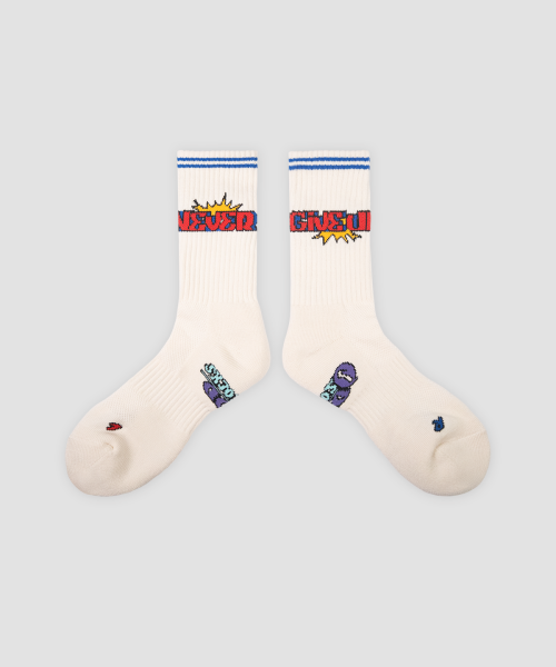 CUSHIONING RUNNING CREW SOCKS - NEVER GIVE UP AS SHOWN