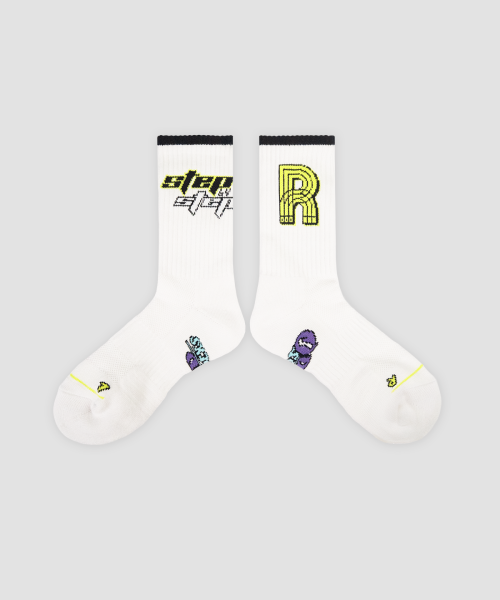 CUSHIONING RUNNING CREW SOCKS - STEP BY STEP AS SHOWN