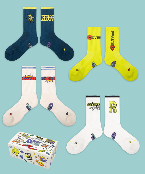 4-PACK CUSHIONING RUNNING CREW SOCKS C GIFT SET AS SHOWN