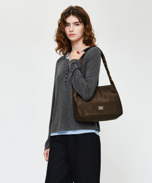 CLASSIC LOGO ONE SHOULDER BAG - 3 COLORS BROWN