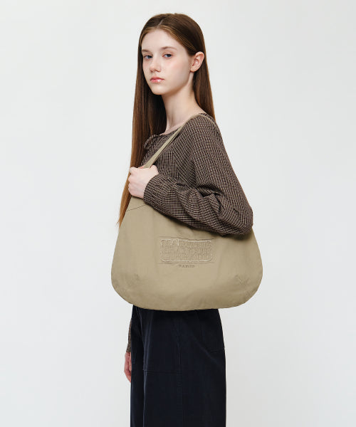 CLASSIC LOGO ROUND ONE SHOULDER BAG - 2 COLORS BEIGE