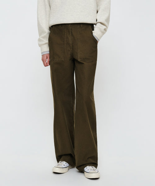 W COTTON WORK PANTS - 2 COLORS BROWN