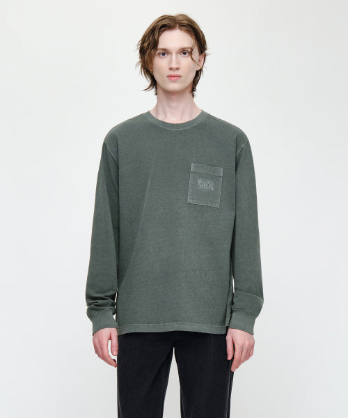 DOODLE CLASSIC LOGO WASHING LONG SLEEVE TEE - 2 COLORS CHARCOAL