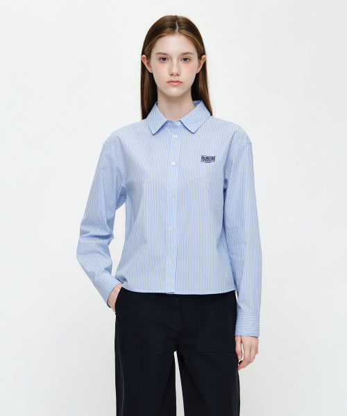 W MICRO CLASSIC LOGO COTTON SHIRT STRIPE - 2 COLORS AS SHOWN