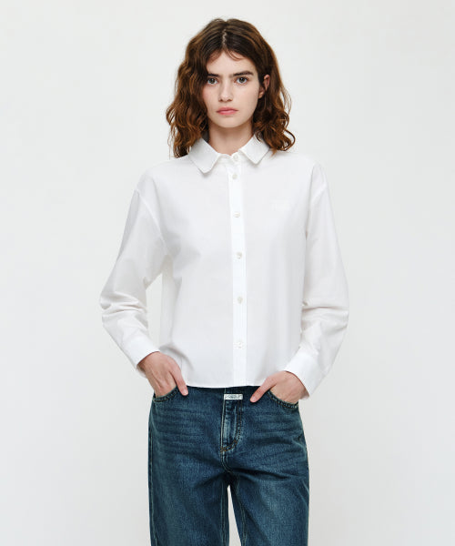 W MICRO CLASSIC LOGO COTTON SHIRT STRIPE - 2 COLORS IVORY