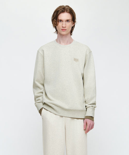 SMALL CLASSIC LOGO EMBROIDERY SWEATSHIRT HEATHER - 4 COLORS OATMEAL