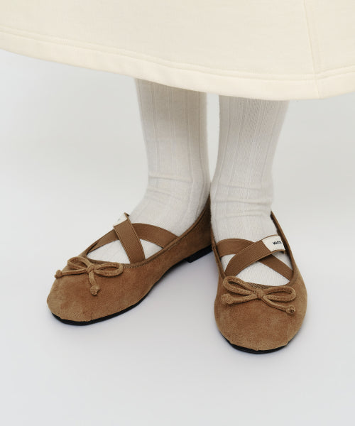 W CROSS BAND SUEDE FLAT - 3 COLORS CAMEL